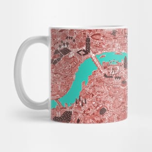 Super Cool Red London map Mug